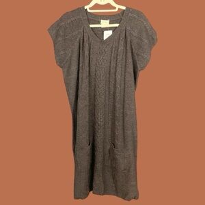 Davina Women’s Gray Short Sleeve Knit Sweater Mini Dress Size 3X